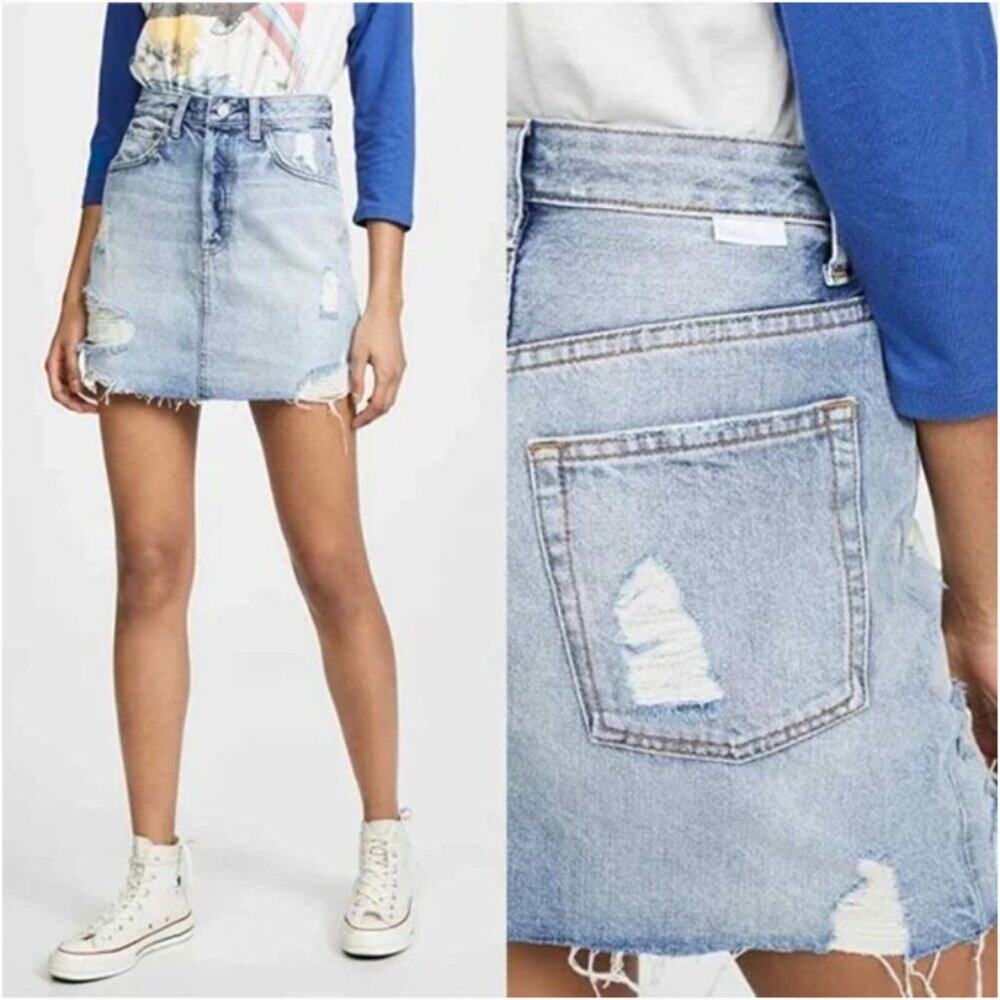 Boyish The Corey High Rise Rigid Skirt in Dr. Strangelove Wash